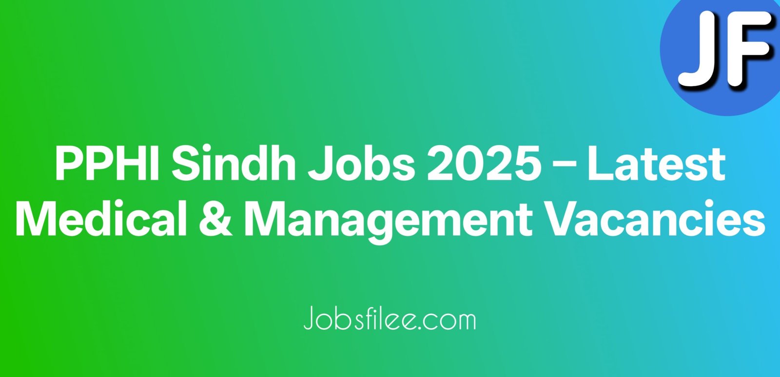 PPHI Sindh Jobs 2025 – Latest Medical & Management Vacancies
